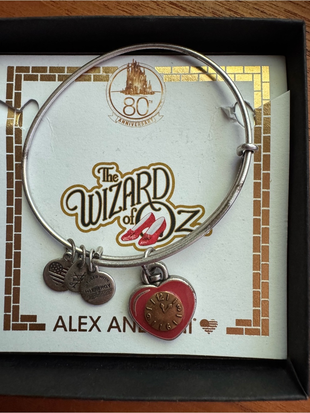 Alex and Ani wizard of oz Tin man heart charm bracelet